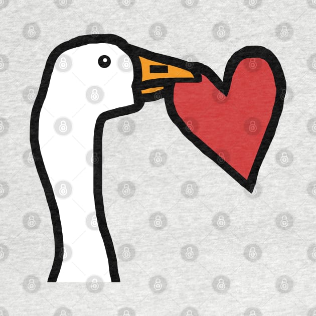 Portrait of a Goose Stealing a Heart on Valentines Day by ellenhenryart